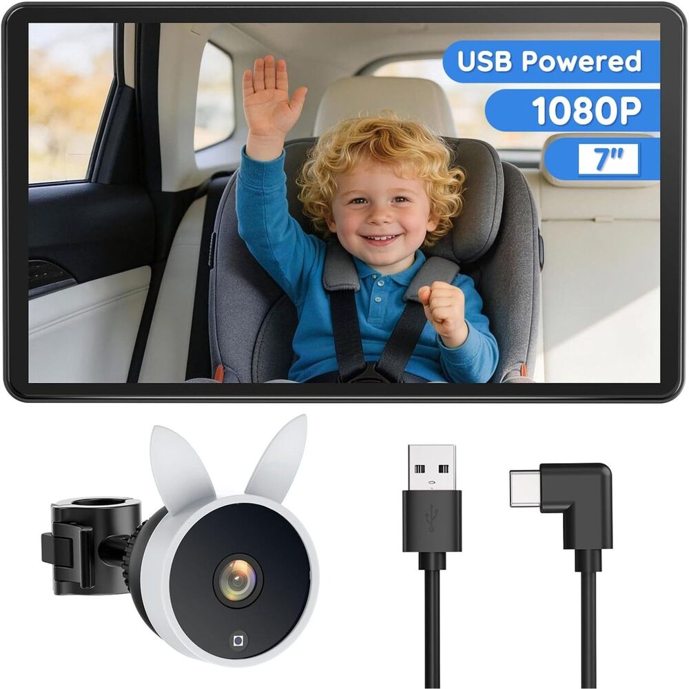 Babyvue BV4 7” 1080P Baby / Pet Car Camera Monitor w Night Vision